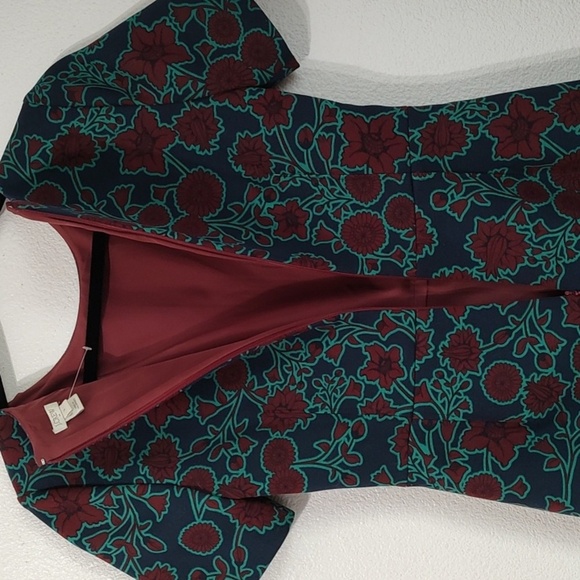J. CREW Floral Short Sleeve Pencil Shift Dress Size 2 - Picture 3 of 6